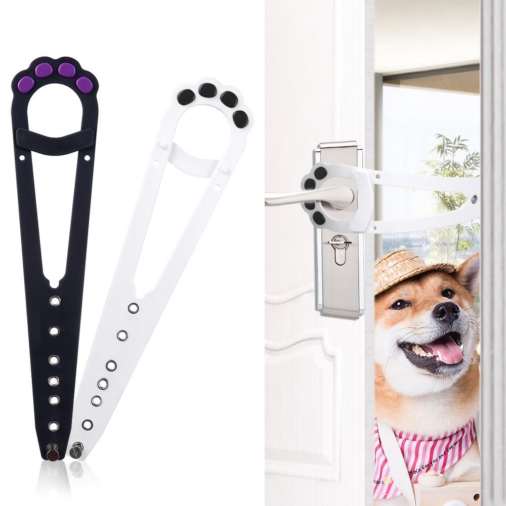 Adjustable Pet Safety Door Latch - Universal Child & Pet Proof Lock for Door Handles