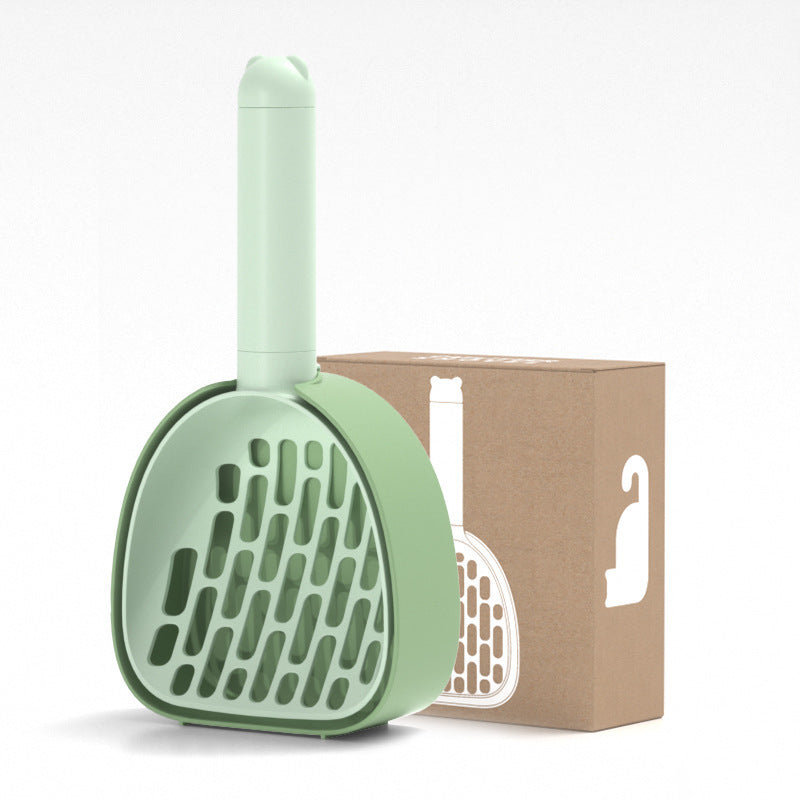 Smart Cat Litter Scoop with Hidden Bag Storage & Multi-Position Base - Wall Mount or Standing