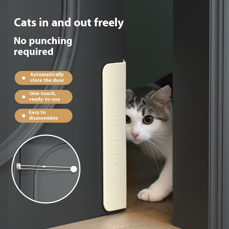 Auto-Close Cat Door Latch System - No Installation Required | Elastic Door Barrier