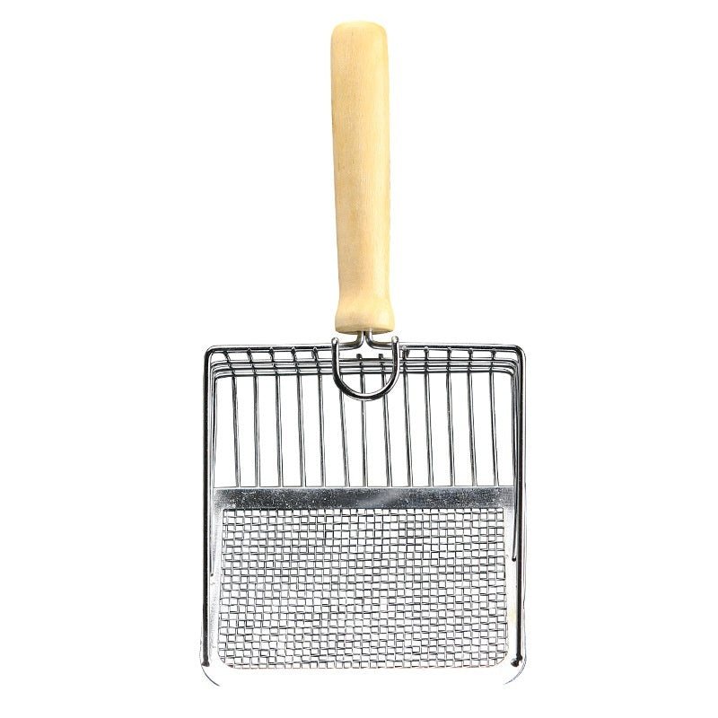 Premium Metal Cat Litter Scoop with Wooden Handle