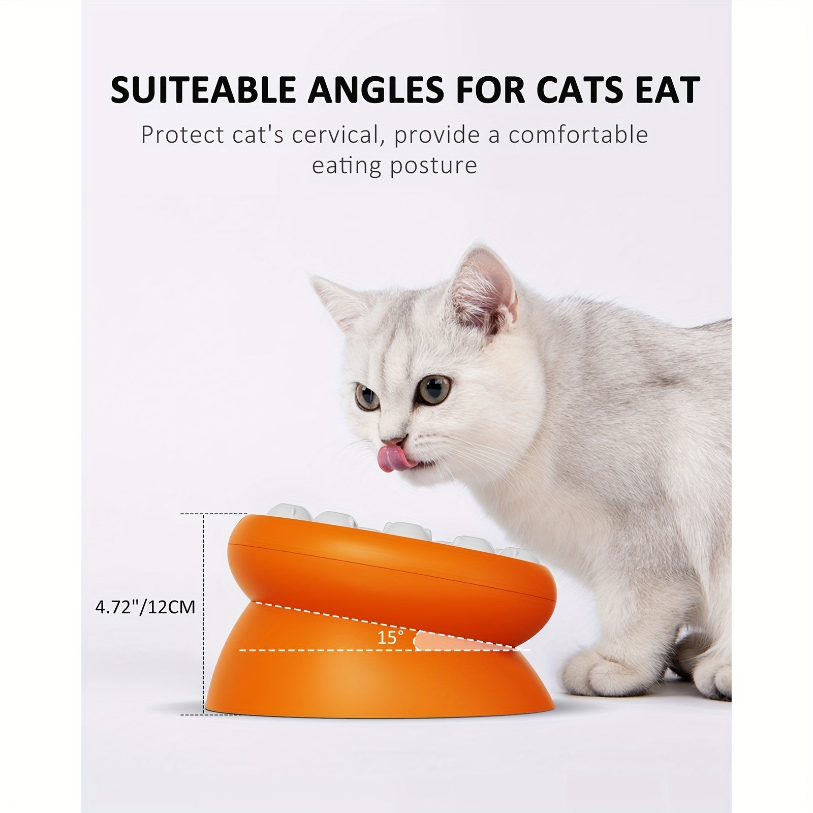 Anti-Tip Slow Feed Cat Bowl with Interactive Puzzle Design